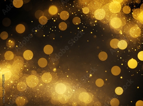 yellow glow particle abstract bokeh background, abstract background with stars