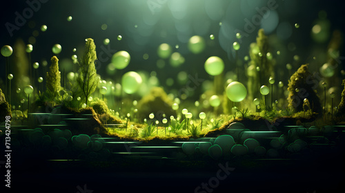 Fizzy drink bubbles against dark green Toxic Waste Sludge Background with Green Foam and Bubbles Detailed Goo Texture for Design 