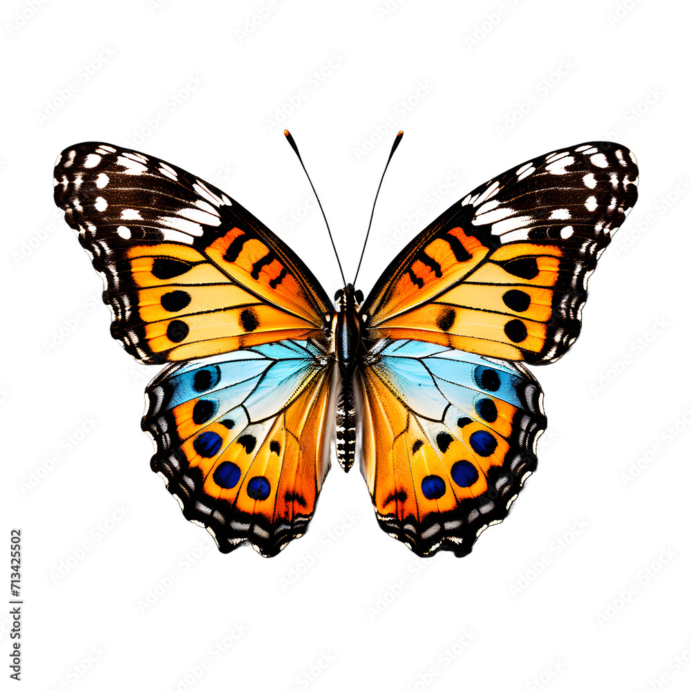 Beautiful butterfly isolated transparent white background,Generative Ai