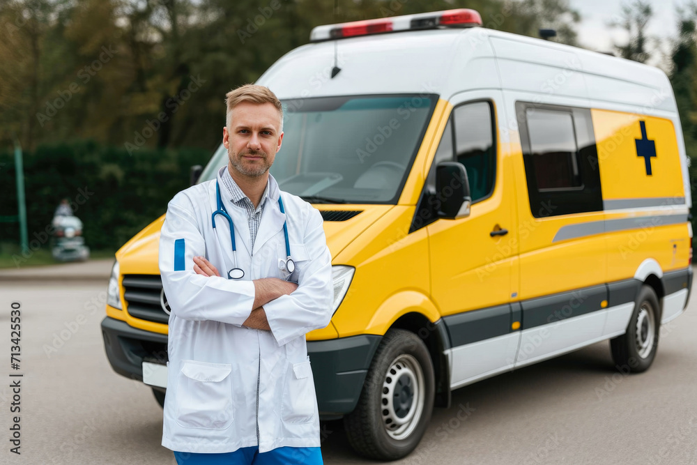 Emergency Response: Doctor at Ambulance Scene