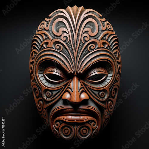 Wooden mask of African peoples, tribes © Amir