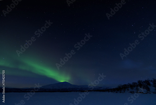Image of the Northern Lights in Abisko  Sweden