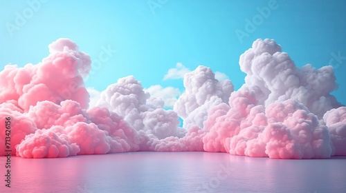 blue and pink sky and clouds background