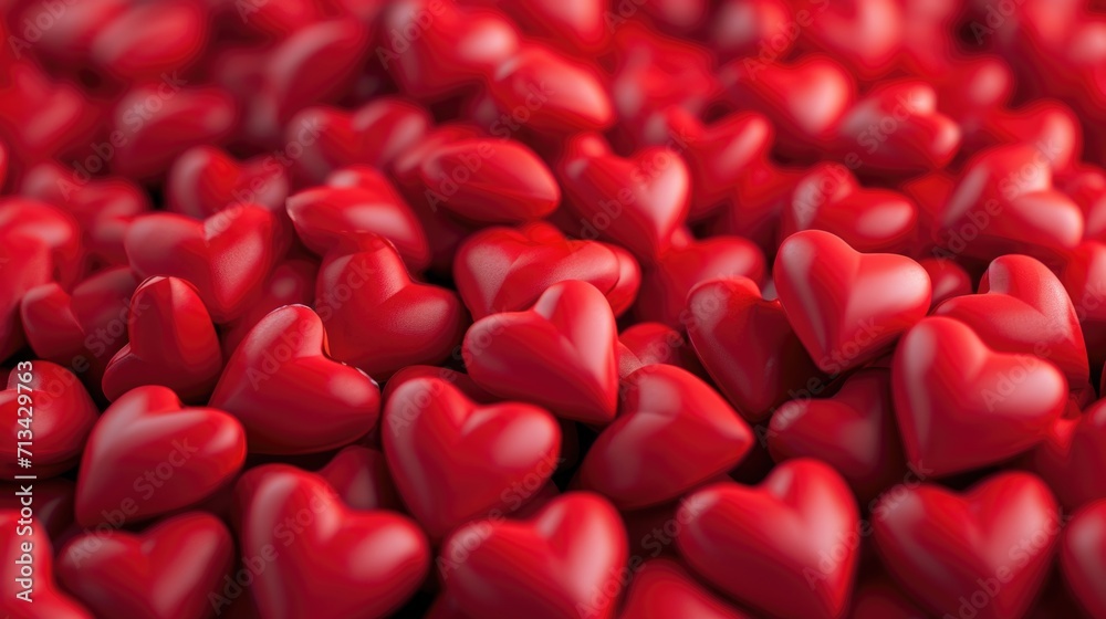 Abundant Love in Red - A Sea of Bright Hearts Against Stark Red in a Valentine's Day Concept Abundant Love in Red - A Sea of Bright Hearts Against Stark Red in a Valentine's Day Concept