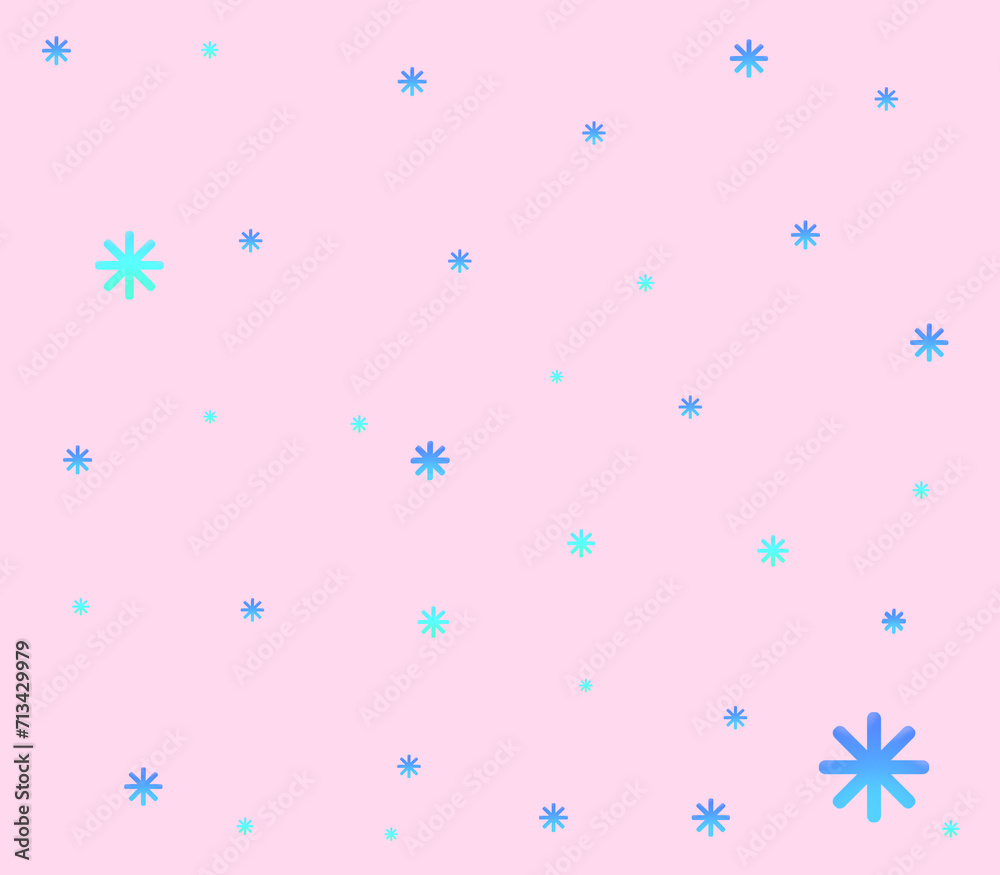 Pink blackground with snowflake, star, spot Pink blackground with snowflake, star, spot