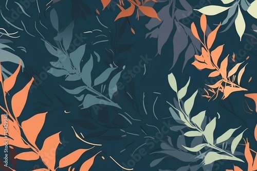 Minimalist nature-inspired pattern suitable for print, cover, wallpaper, carpets. Generative AI