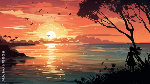 a girl with lots of butterfly AI-generated