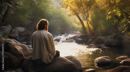 Peaceful Meditation by the River at Sunrise for Mindfulness and Serenity