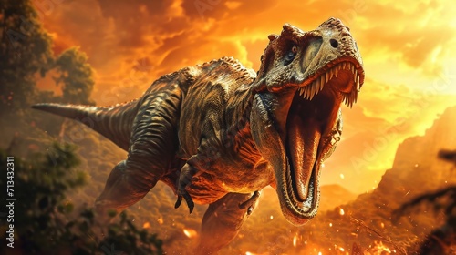 Roar of Danger: Dangerous Dinosaur Dominates the Wild © MAY