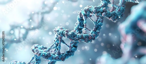 Fototapeta Naklejka Na Ścianę i Meble -  Abstract DNA molecule on abstract light background with copyspace genetic biotechnology concept 3D rendering mockup. Copy space image. Place for adding text