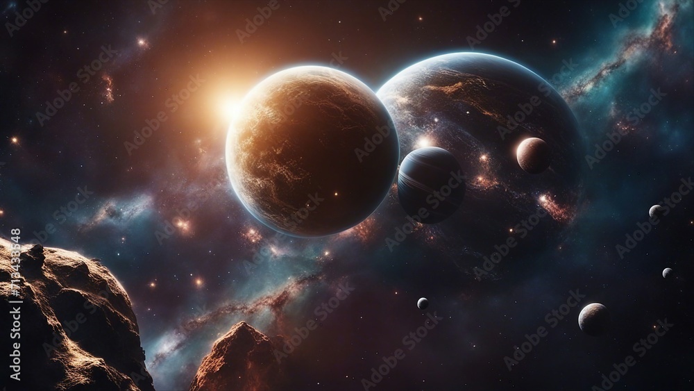 planet in space Planets and galaxy, science fiction wallpaper. Beauty of deep space. Billions of galaxies in the universe 