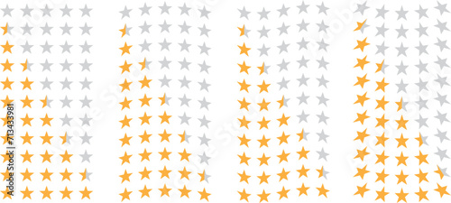 five star rating for customer satisfaction selector for web sites, designs with line, wave, flag arch with zero to full five stars select option