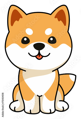 Shiba Inu puppy flat vector illustration. Cute Siba-inu dog vector minimalistic art © Maxim Filitov