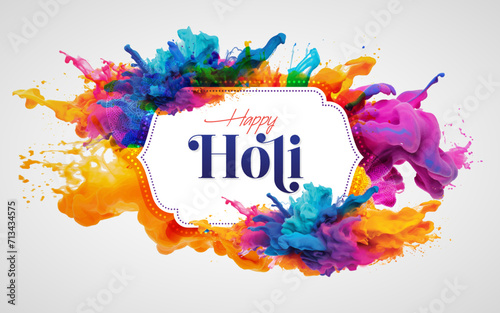 Happy Holi Festival Greeting Background Design Template