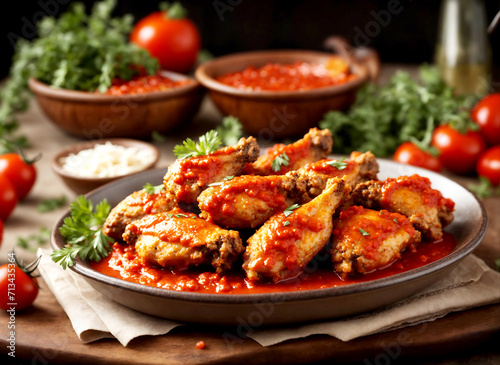 chicken wings with Tomato sauce © Abu