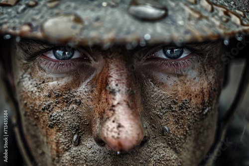 Fotografia Portrait of British soldier close up