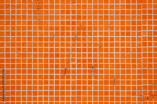 orange mosaic tile background with squares	