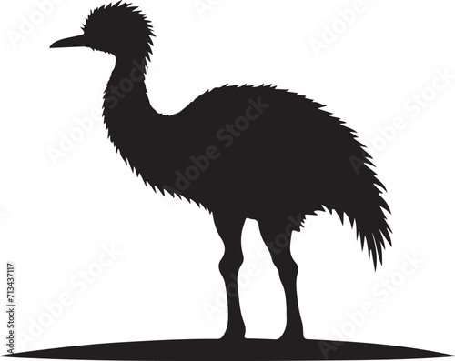 silhouette of a emu vector illustrator 