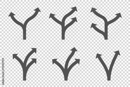 Way direction arrow sign. Arrow icon set