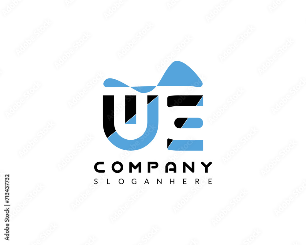 Fototapeta premium UE, EU letter branding logo design.