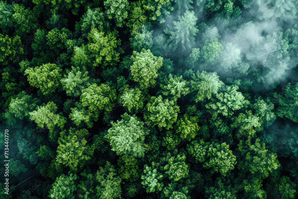 Imagen de un bosque creciendo saludablemente después de una iniciativa de reforestación, Generado con IA