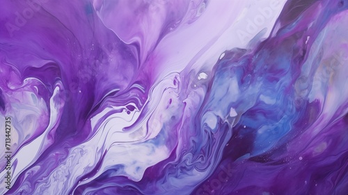 Abstract Purple and White Swirl Oil Painting Texture Background in Dreamy and Romantic Style
