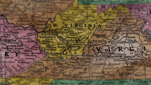 West Virginia State Paper Map USA, Slider Shot