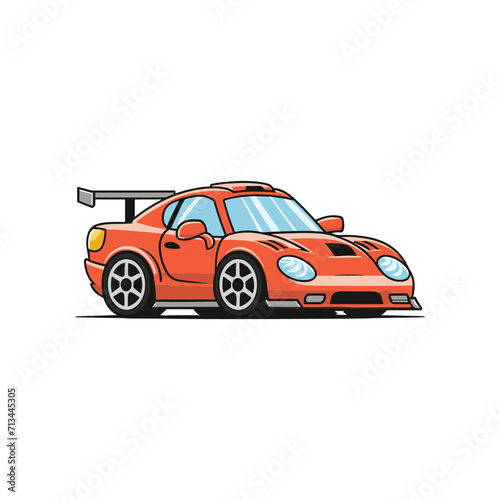 Sport car with isolated white background vector