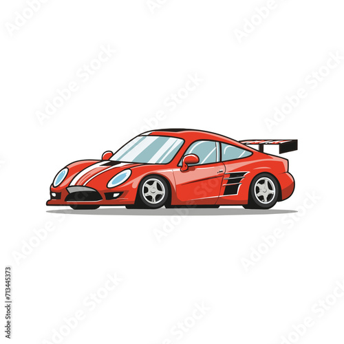 Sport car with isolated white background vector