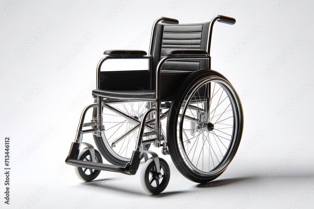3d wheelchair on white background. ai generative