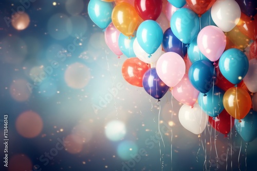 Colorful balloons background. Celebration and happy birthday theme