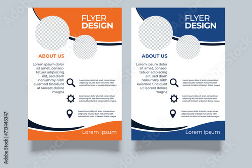 Modern corporate business flyer template. with colorful geometric shapes for tech.