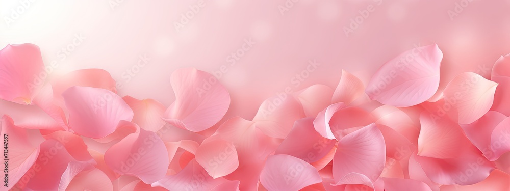 Petals of pink rose beauty background. flying petals