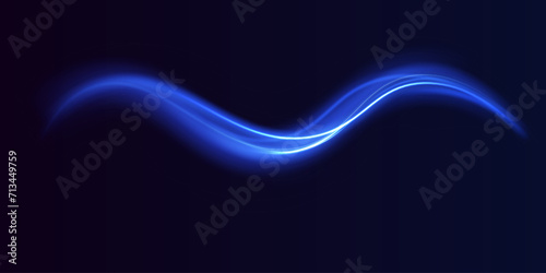 Futuristic dynamic motion technology. Neon color glowing lines background, high-speed light trails effect. Laser beams luminous abstract sparkling isolated on a transparent background