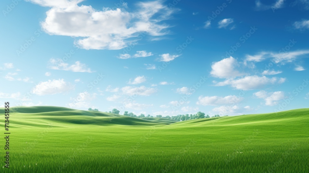 image of vast lush green field under bright clear