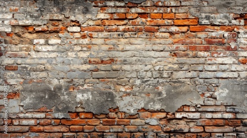 Old wall old brick front view background with copy space 