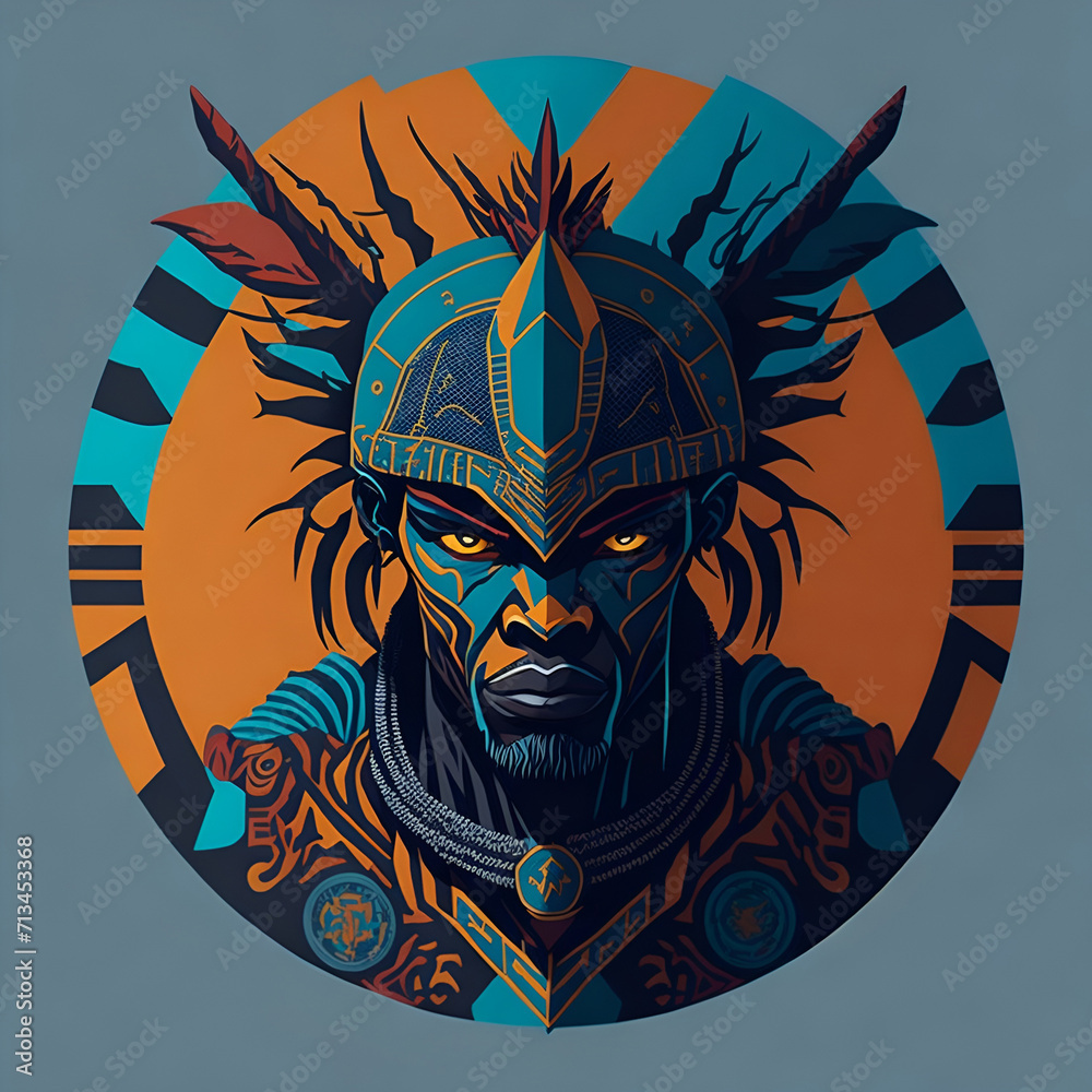 Obraz premium colorful tribal art and folklore illustration