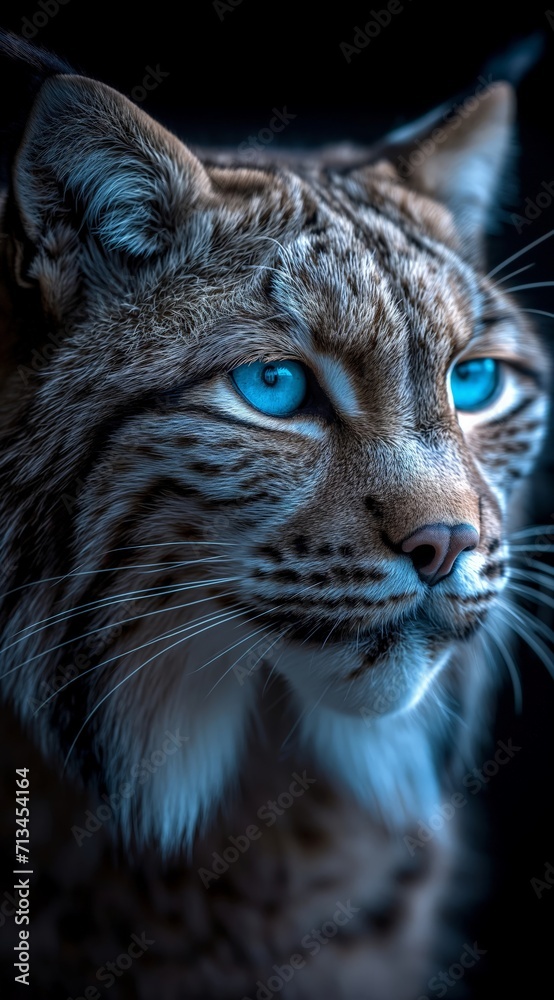 Obraz premium lynx in the forest and in mountainous landscape. created by ai