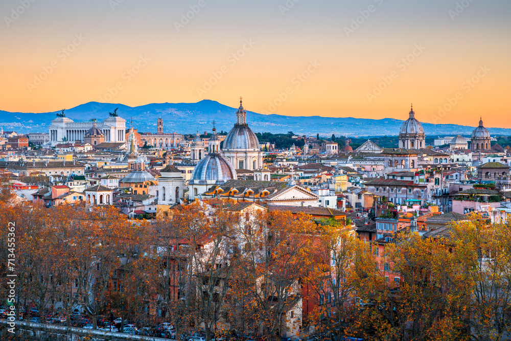 Rome, Italy Historic Cityscape in Autumn