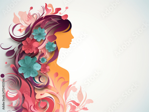 vector paper style happy international women's day greetings card image ai generative