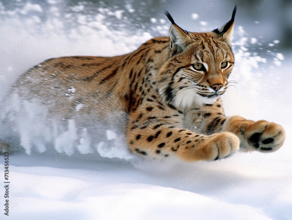 lynx in the forest and in mountainous landscape. created by ai lynx in the forest and in mountainous landscape. created by ai