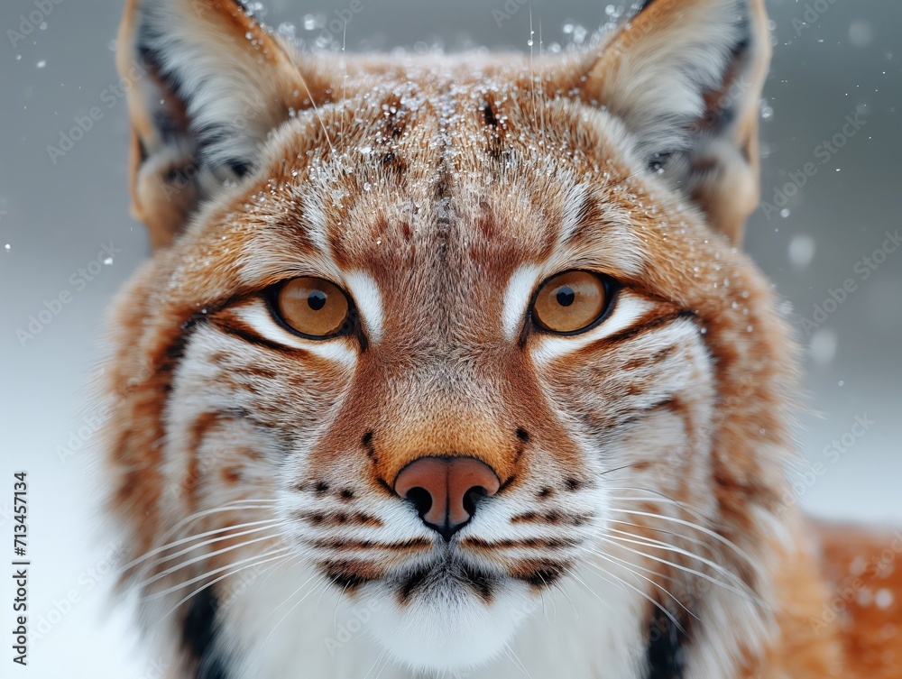 Obraz premium lynx in the forest and in mountainous landscape. created by ai