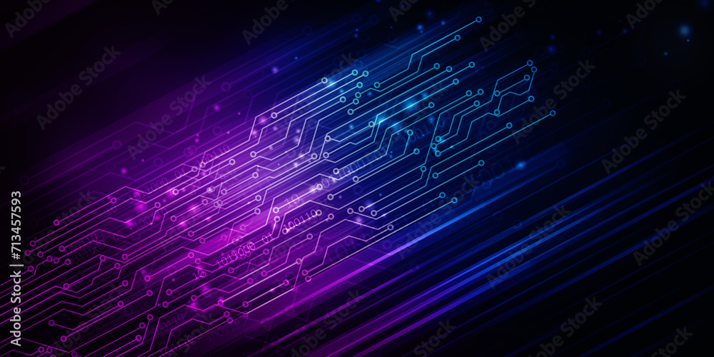 Obraz premium 2d illustration Abstract futuristic electronic circuit technology background