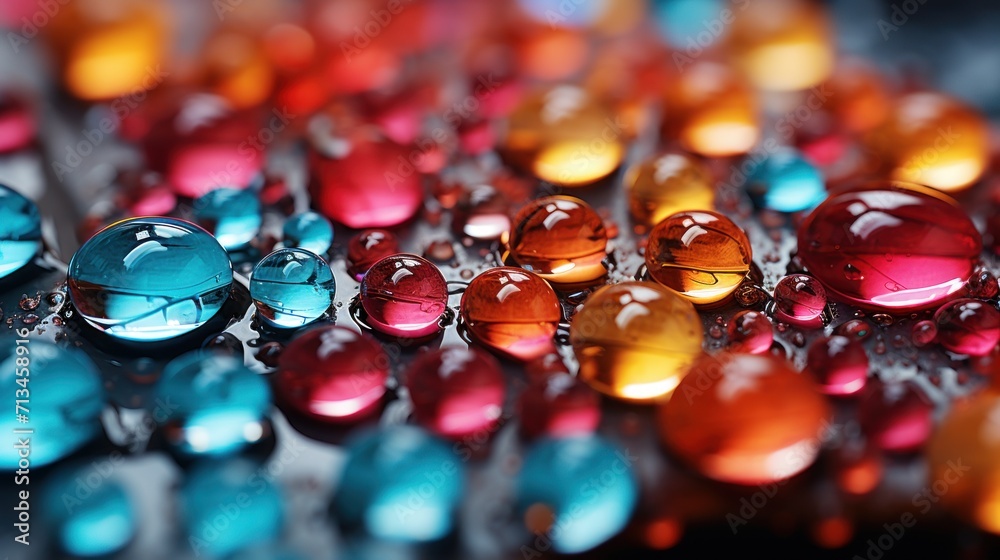 water drops image in popy colors water drops image in popy colors