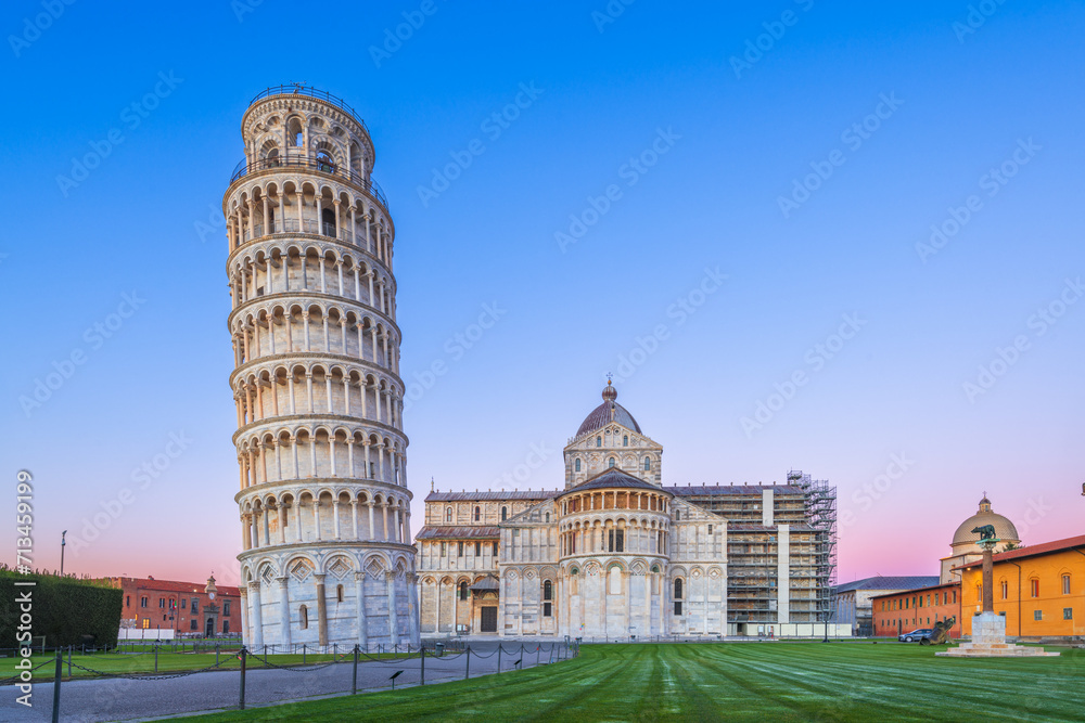 The Leaning Tower of Pisa in Pisa, Italy.