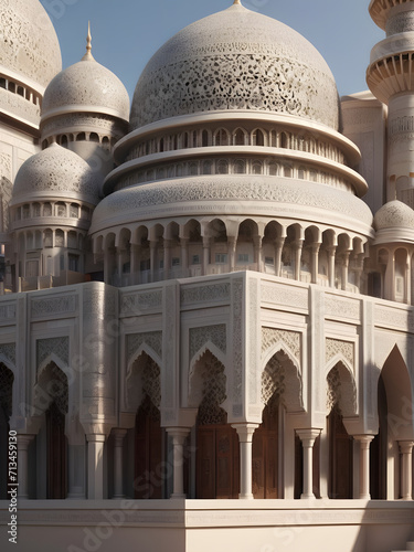 Majestic Mosque Building with Exquisite Design. Generative AI