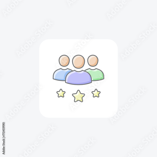 Team awesome lineal color icon , vector, pixel perfect, illustrator file
