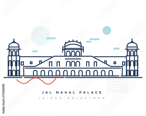 Jal Mahal Palace, Jaipur Rajasthan - Stock Illustration photo