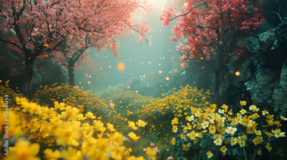 A flower scenery background ai generated image