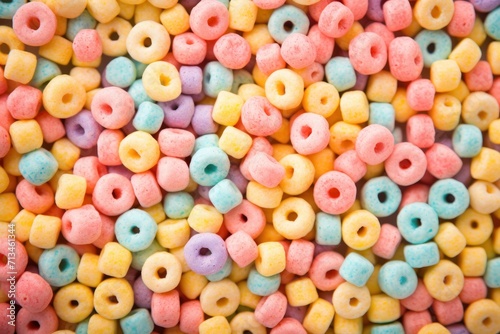  a close up of a bunch of doughnuts with pastel sprinkles on top of them. photo